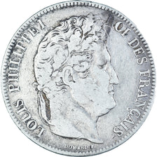 Coin, France, Louis-Philippe, 5 Francs, 1833, Rouen, VF(20-25), Silver