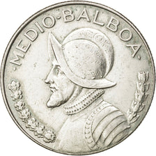 PANAMA, 1/2 Balboa, 1970, U.S. Mint, KM #12a.1, EF(40-45), Silver, 30.6, 11.50