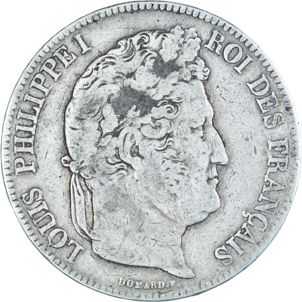 Coin, France, Louis-Philippe, 5 Francs, 1833, Rouen, VF(20-25), Silver