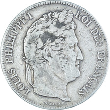 Coin, France, Louis-Philippe, 5 Francs, 1833, Rouen, VF(20-25), Silver