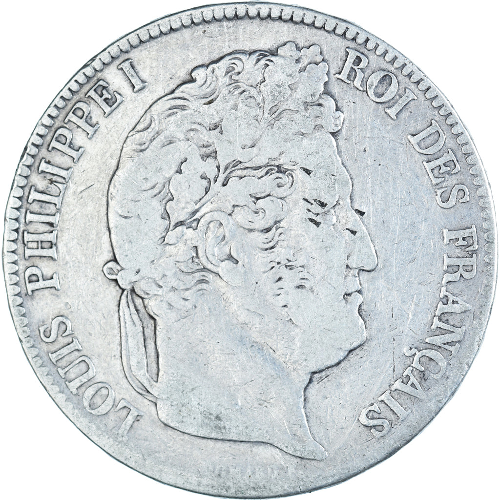 Coin, France, Louis-Philippe, 5 Francs, 1837, Rouen, VF(20-25), Silver