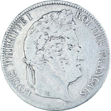 Coin, France, Louis-Philippe, 5 Francs, 1837, Rouen, VF(20-25), Silver