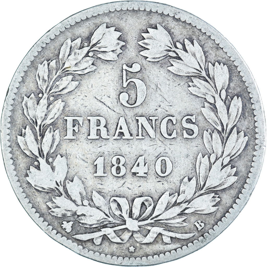 Monnaie, France, Louis-Philippe, 5 Francs, 1840, Rouen, TB, Argent, Gadoury:678