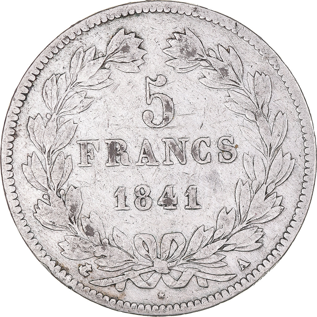 Coin, France, Louis-Philippe, 5 Francs, 1841, Paris, VF(20-25), Silver