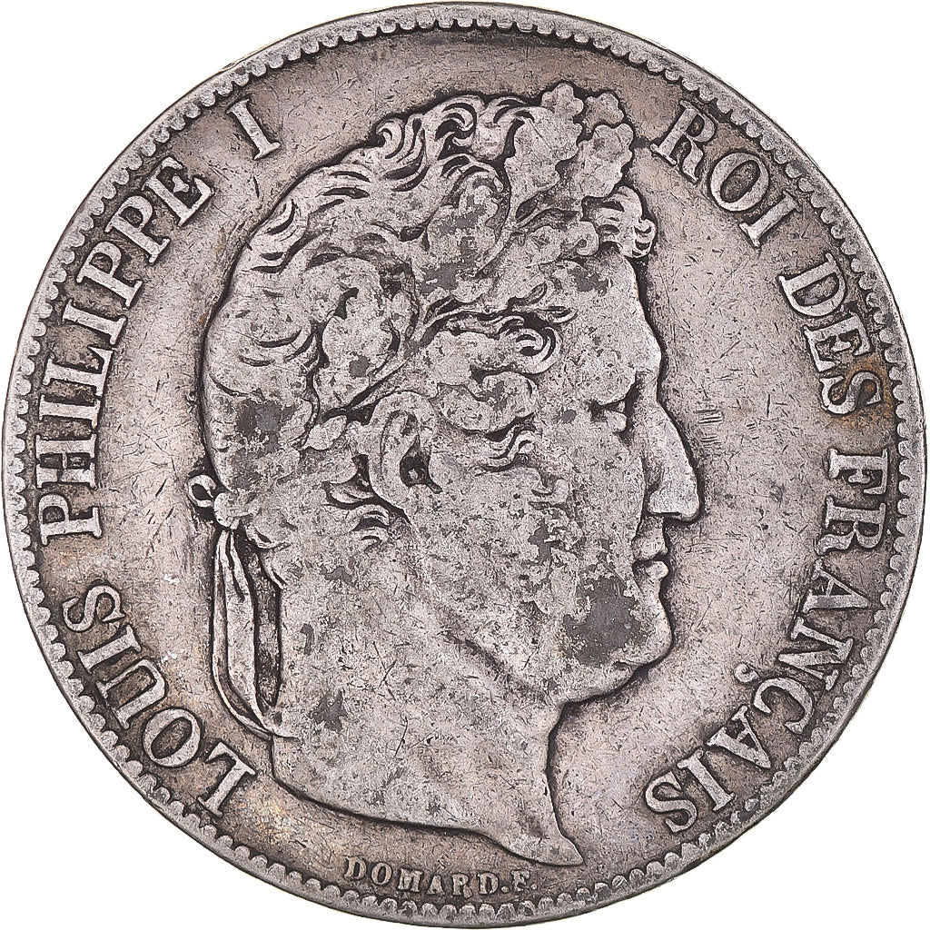 Coin, France, Louis-Philippe, 5 Francs, 1844, Paris, VF(20-25), Silver