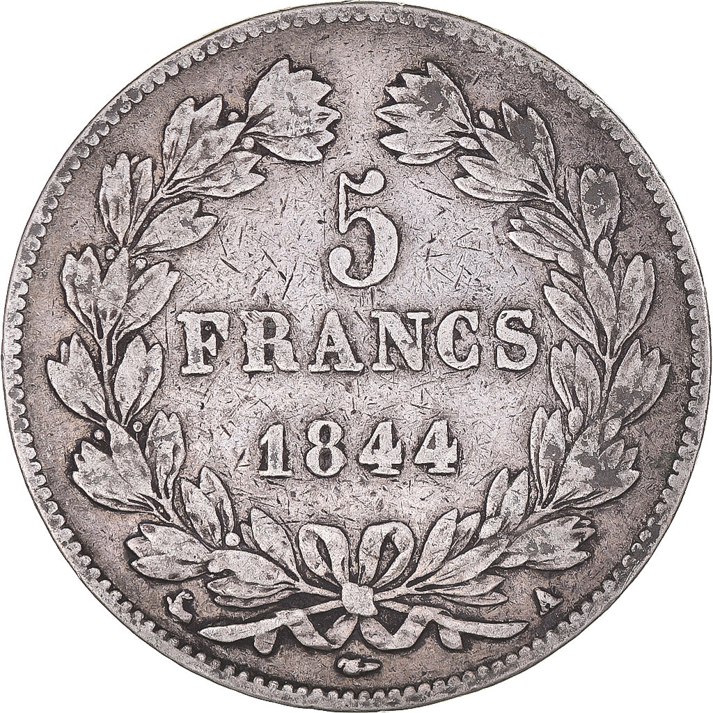 Coin, France, Louis-Philippe, 5 Francs, 1844, Paris, VF(20-25), Silver