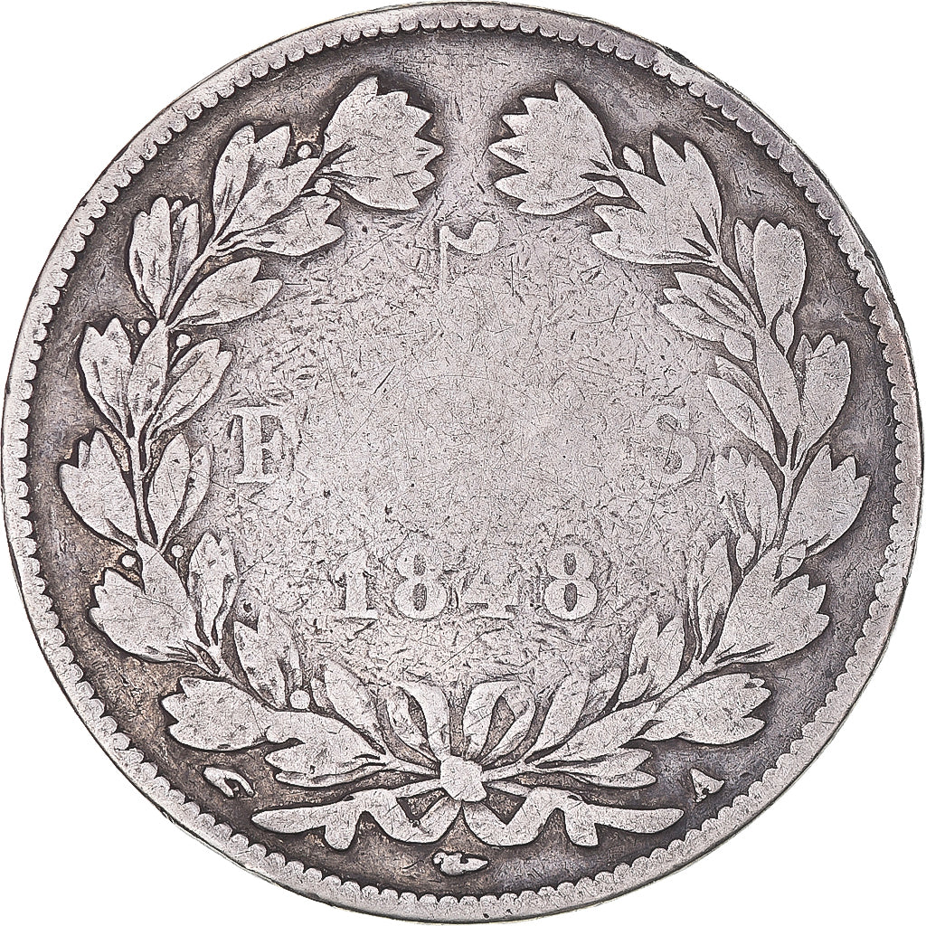 Monnaie, France, Louis-Philippe, 5 Francs, 1848, Paris, B+, Argent