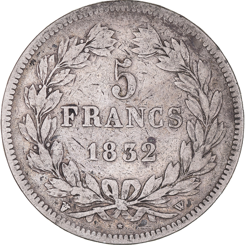 Coin, France, Louis-Philippe, 5 Francs, 1832, Lille, VF(20-25), Silver