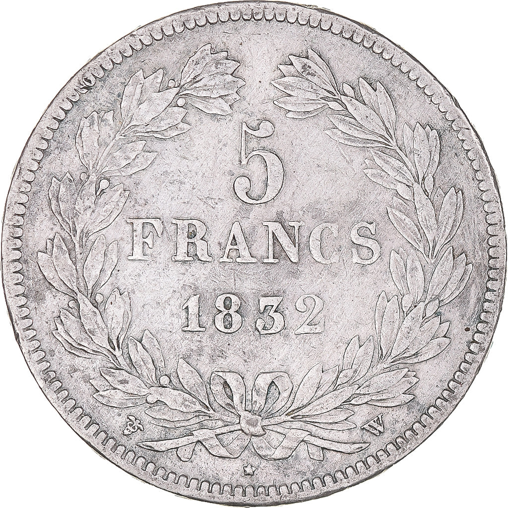 Moneta, Francia, Louis-Philippe, 5 Francs, 1832, Lille, MB, Argento, KM:749.13