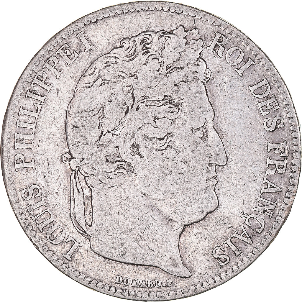 Coin, France, Louis-Philippe, 5 Francs, 1833, Lille, VF(20-25), Silver
