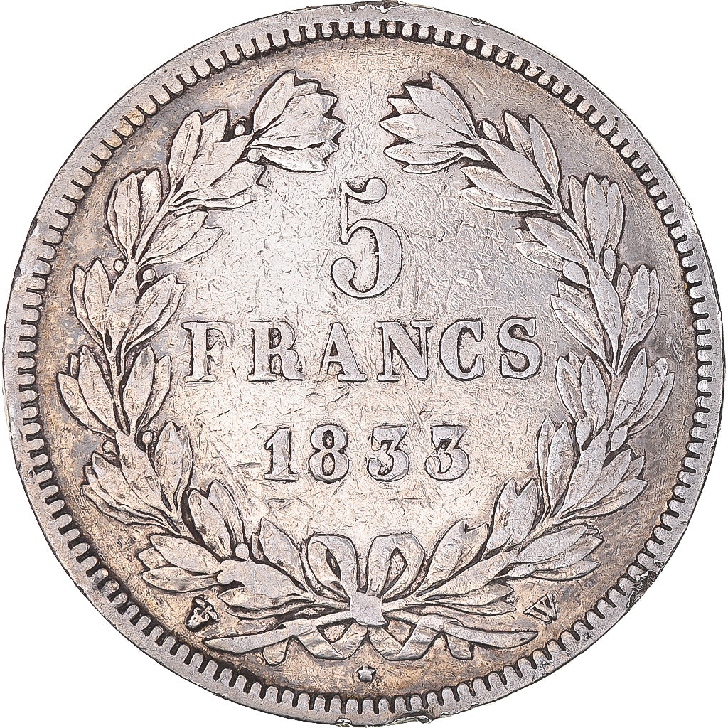 Monnaie, France, Louis-Philippe, 5 Francs, 1833, Lille, TB, Argent, KM:749.13