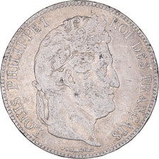 Coin, France, Louis-Philippe, 5 Francs, 1837, Lille, VF(20-25), Silver