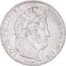 Coin, France, Louis-Philippe, 5 Francs, 1837, Lille, VF(30-35), Silver