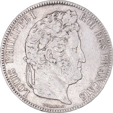 Coin, France, Louis-Philippe, 5 Francs, 1837, Lille, VF(30-35), Silver