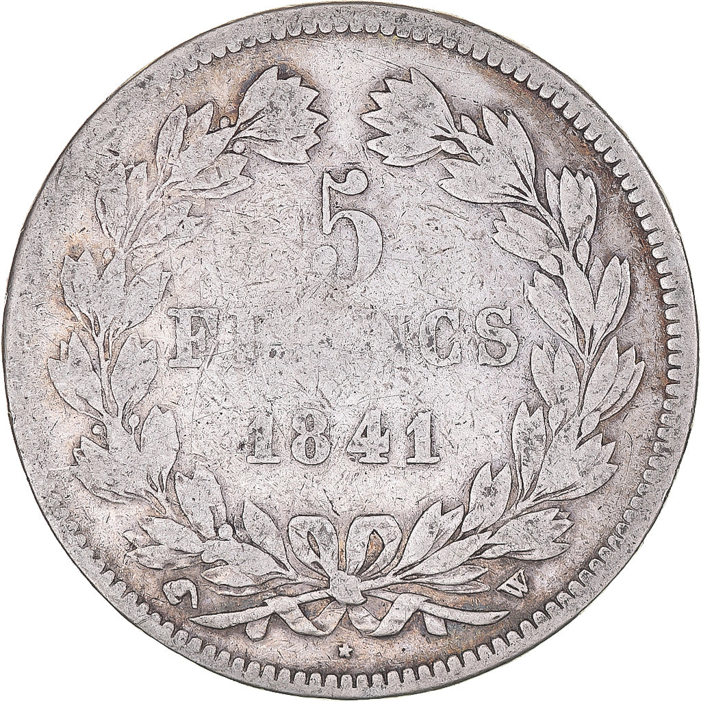 Monnaie, France, Louis-Philippe, 5 Francs, 1841, Lille, TB, Argent, Gadoury:678