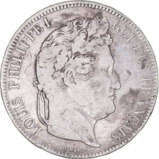 Coin, France, Louis-Philippe, 5 Francs, 1841, Lille, VF(20-25), Silver