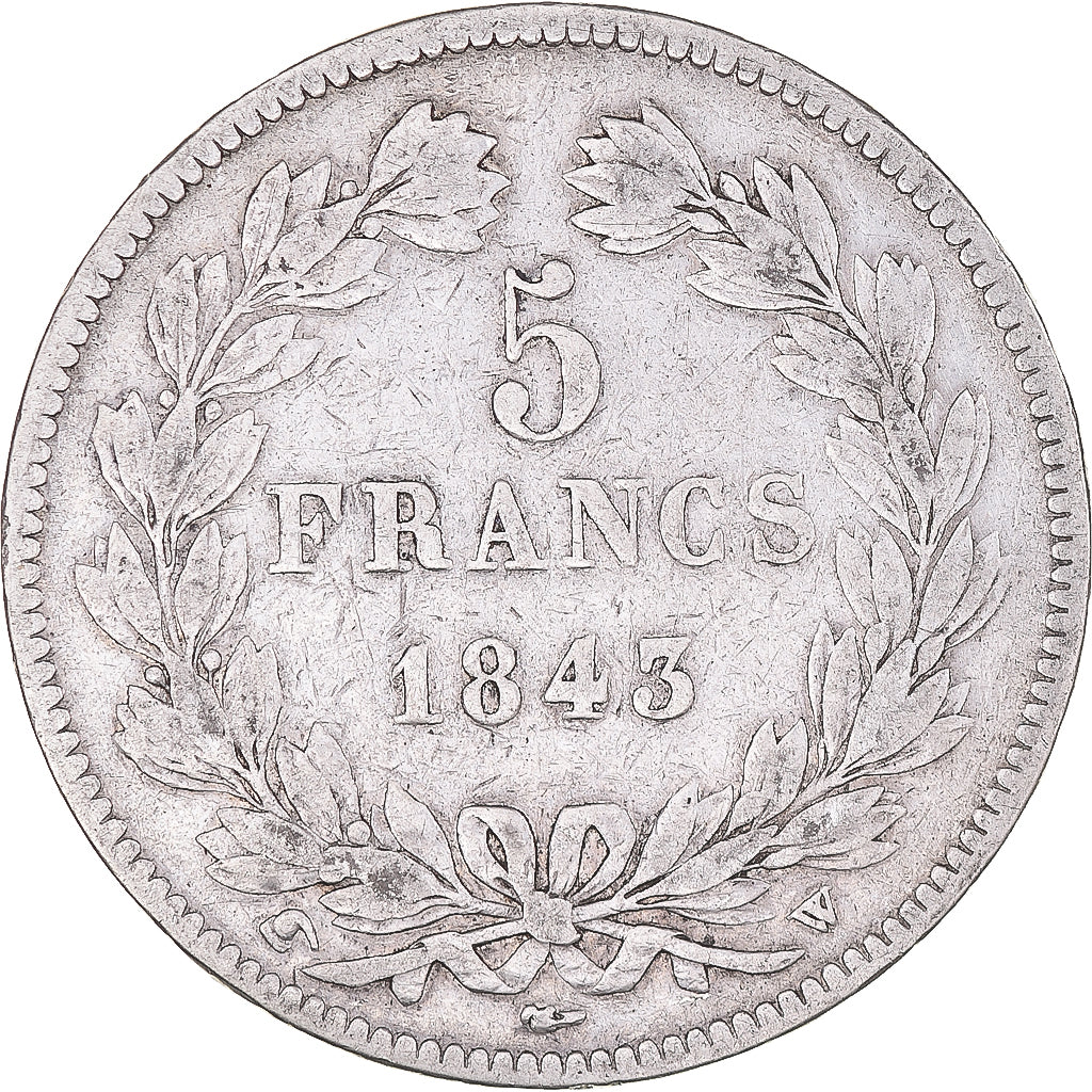 Monnaie, France, Louis-Philippe, 5 Francs, 1843, Lille, TB, Argent, Gadoury:678