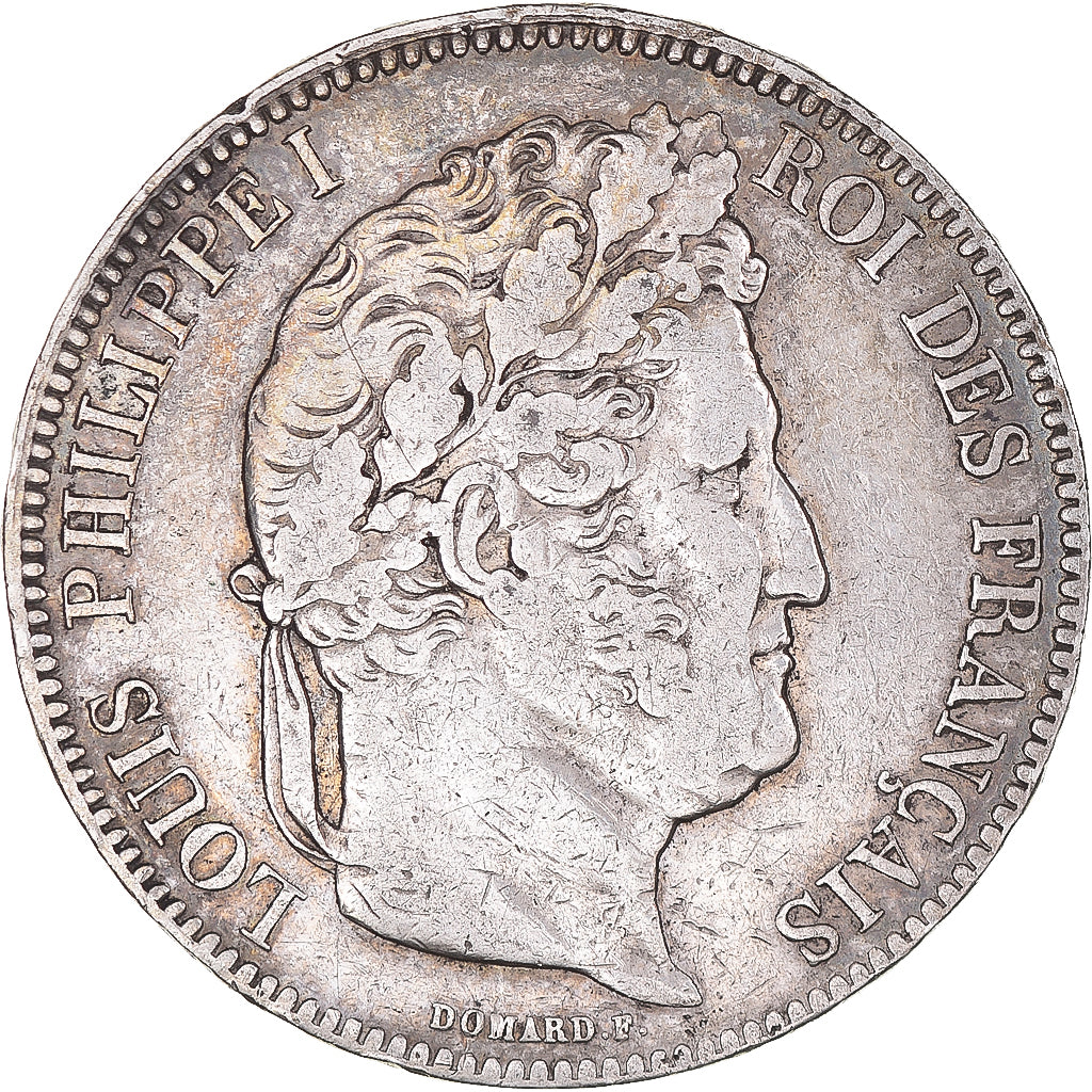 Coin, France, Louis-Philippe, 5 Francs, 1843, Lille, VF(30-35), Silver