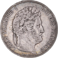 Coin, France, Louis-Philippe, 5 Francs, 1844, Lille, VF(20-25), Silver