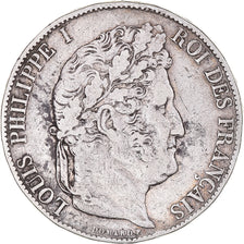 Monnaie, France, Louis-Philippe, 5 Francs, 1845, Lille, TB+, Argent