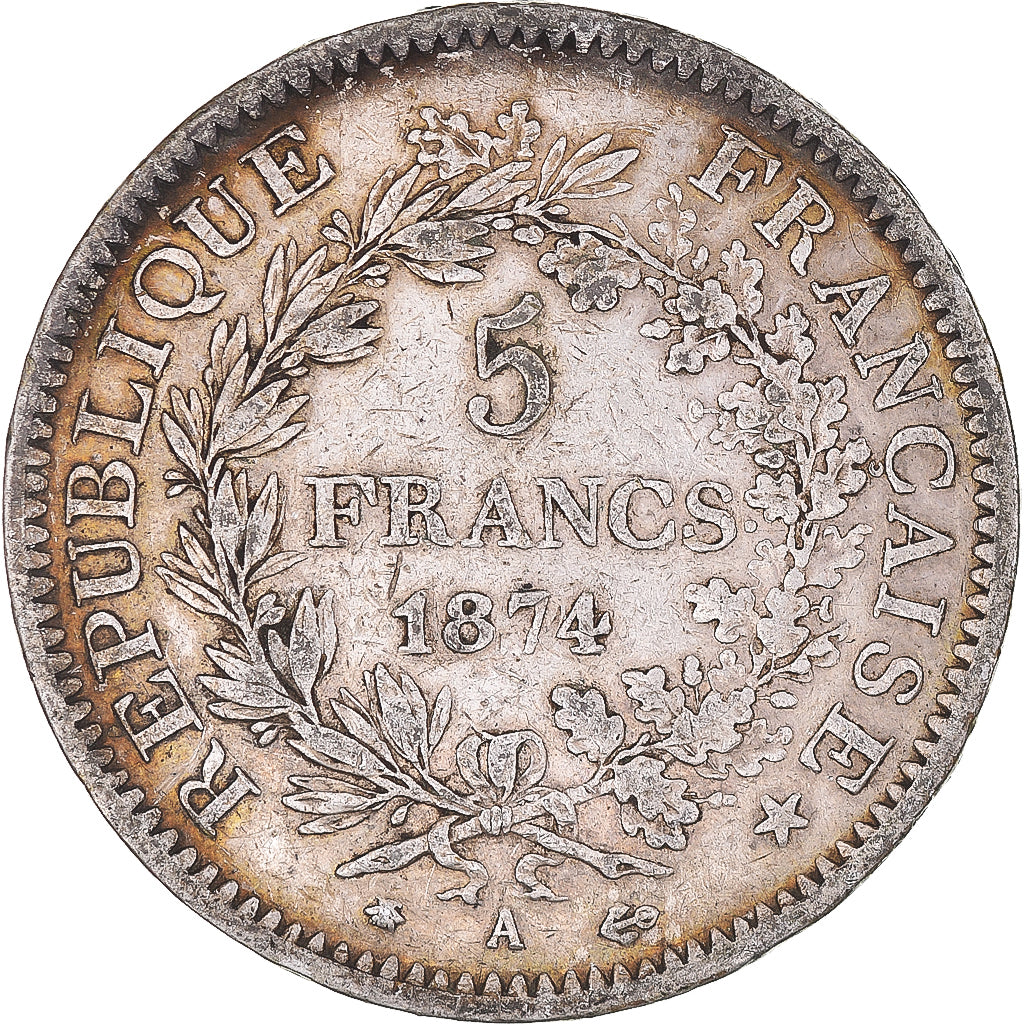 Monnaie, France, Hercule, 5 Francs, 1874, Paris, TB+, Argent, Gadoury:745a