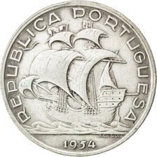 Coin, Portugal, 10 Escudos, 1954, EF(40-45), Silver, KM:586