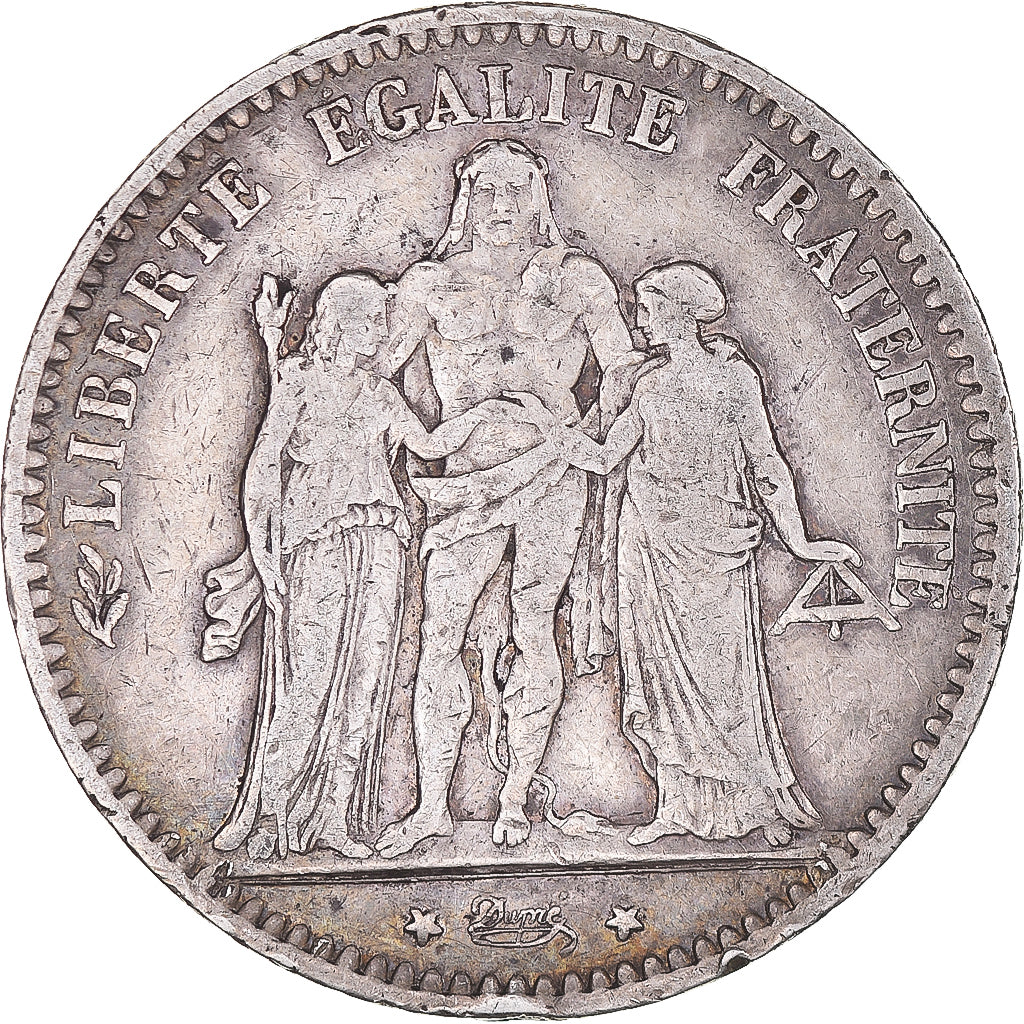 Coin, France, Hercule, 5 Francs, 1876, Paris, VF(30-35), Silver, KM:820.1