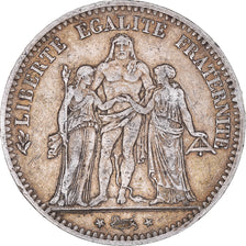 Moneta, Francia, Hercule, 5 Francs, 1877, Paris, MB+, Argento, KM:820.1