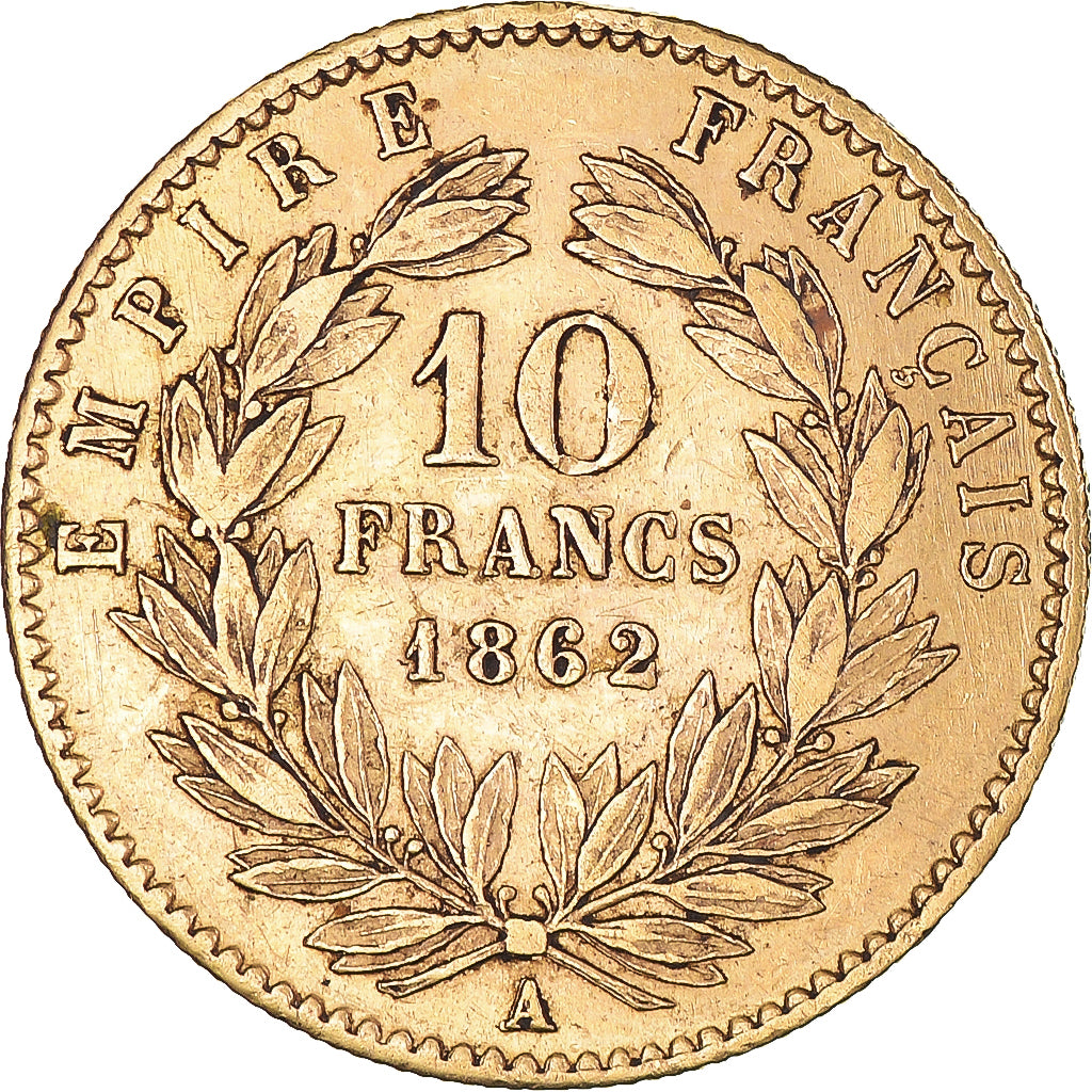 Coin, France, Napoleon III, 10 Francs, 1862, Paris, EF(40-45), Gold, KM:800.1