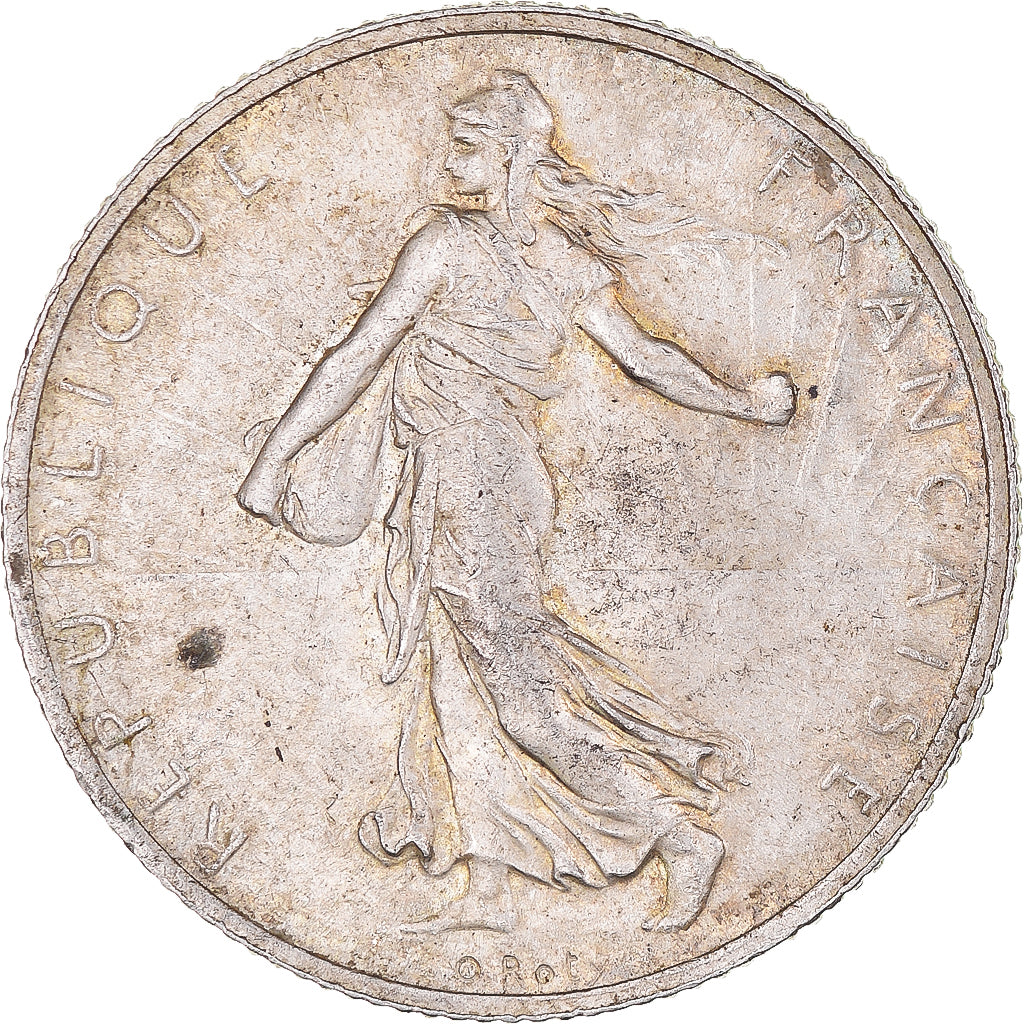 Coin, France, Semeuse, 2 Francs, 1915, Paris, AU(55-58), Silver, KM:845.1, Le