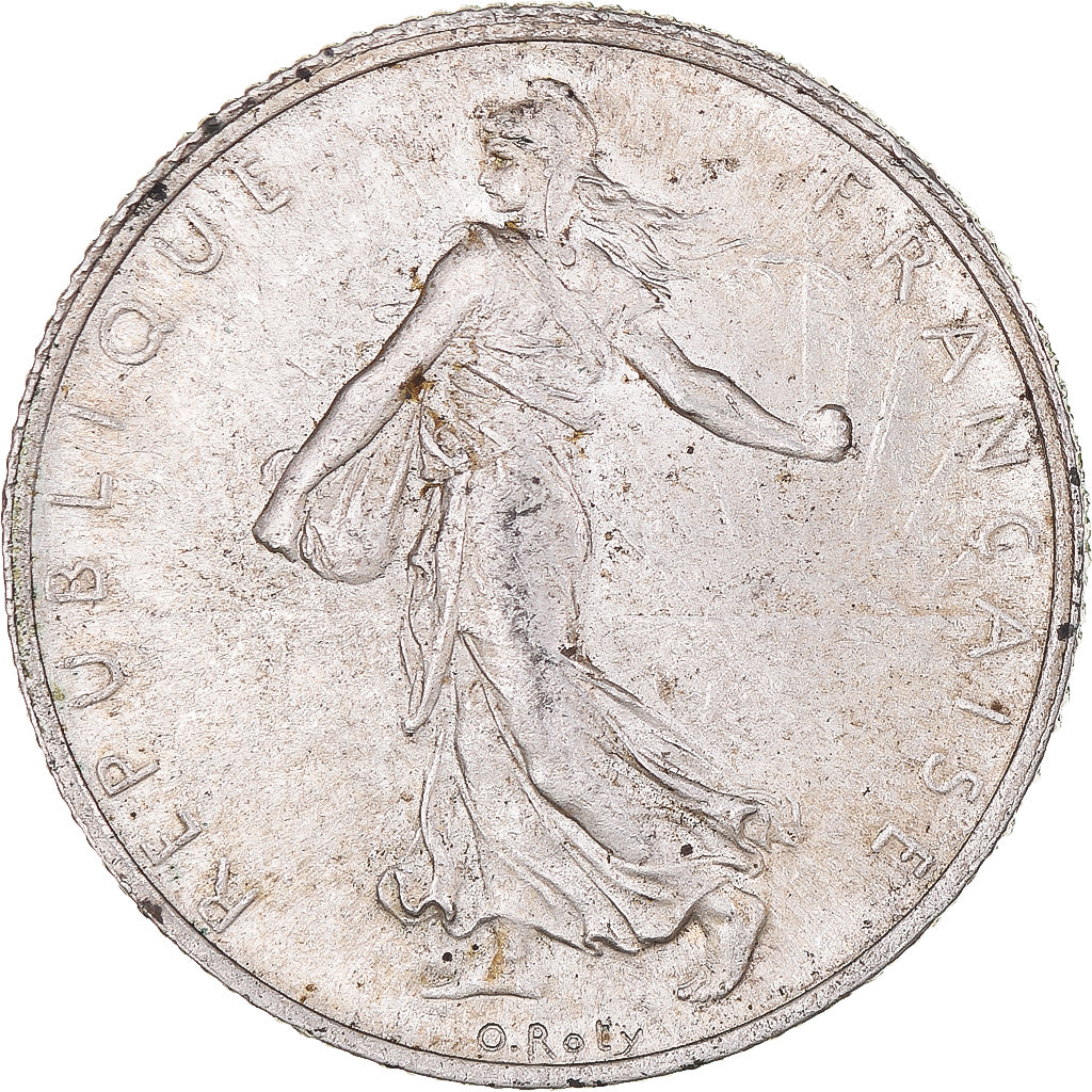 Coin, France, Semeuse, 2 Francs, 1917, Paris, AU(55-58), Silver, KM:845.1