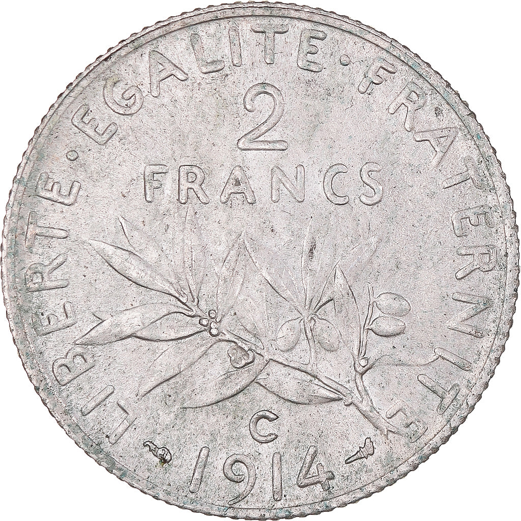Münze, Frankreich, Semeuse, 2 Francs, 1914, Castelsarrasin, VZ, Silber
