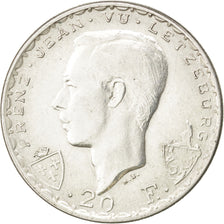 LUXEMBOURG, 20 Francs, 1946, KM #47, AU(50-53), Silver, 27, 8.35