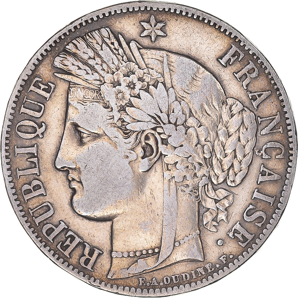 Coin, France, Cérès, 5 Francs, 1850, Paris, VF(30-35), Silver, KM:761.1