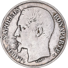 Moeda, França, Napoléon III, 5 Francs, 1852, Paris, F(12-15), Prata, KM:773.1
