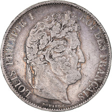 Monnaie, France, Louis-Philippe, 5 Francs, 1844, Strasbourg, TB, Argent