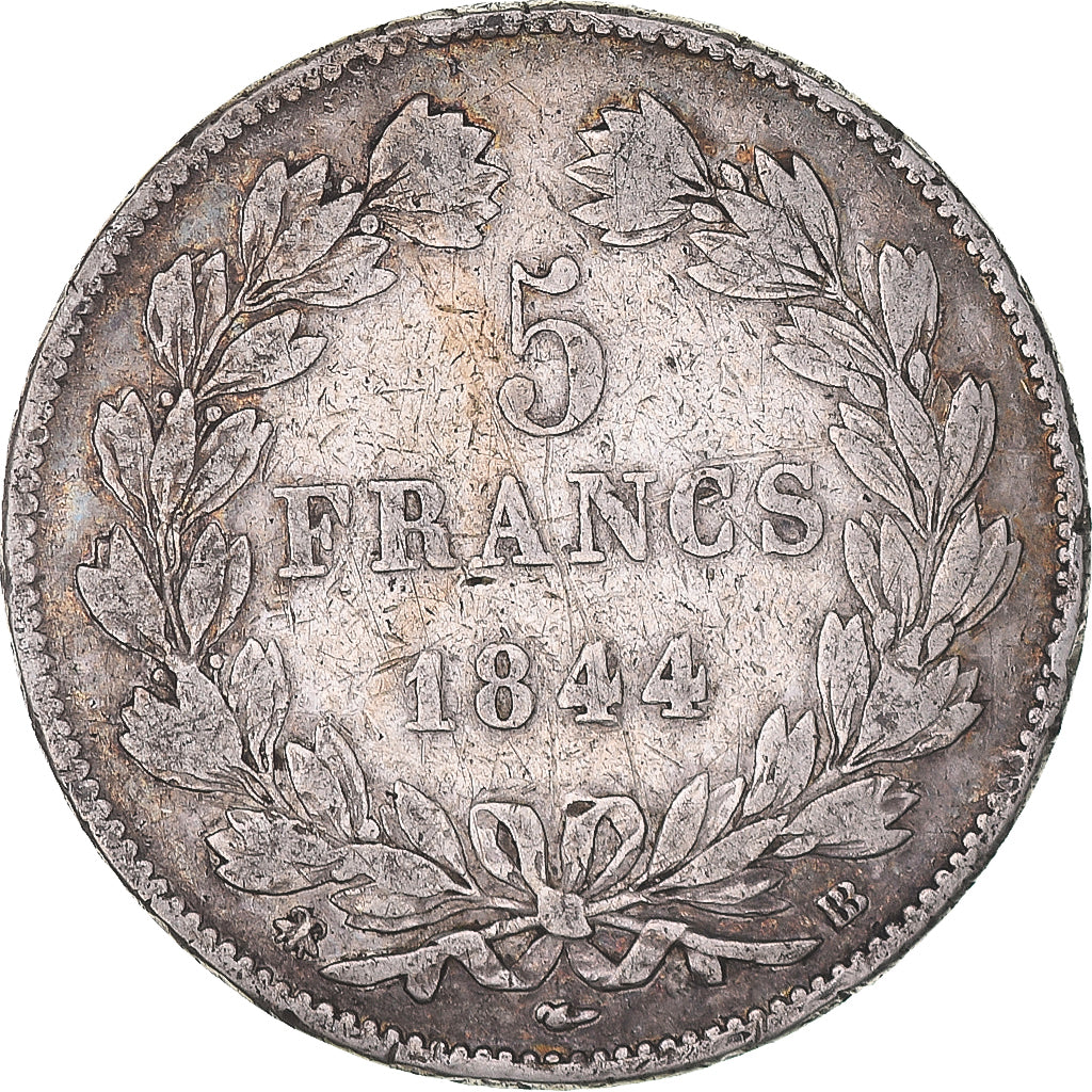 Monnaie, France, Louis-Philippe, 5 Francs, 1844, Strasbourg, TB, Argent