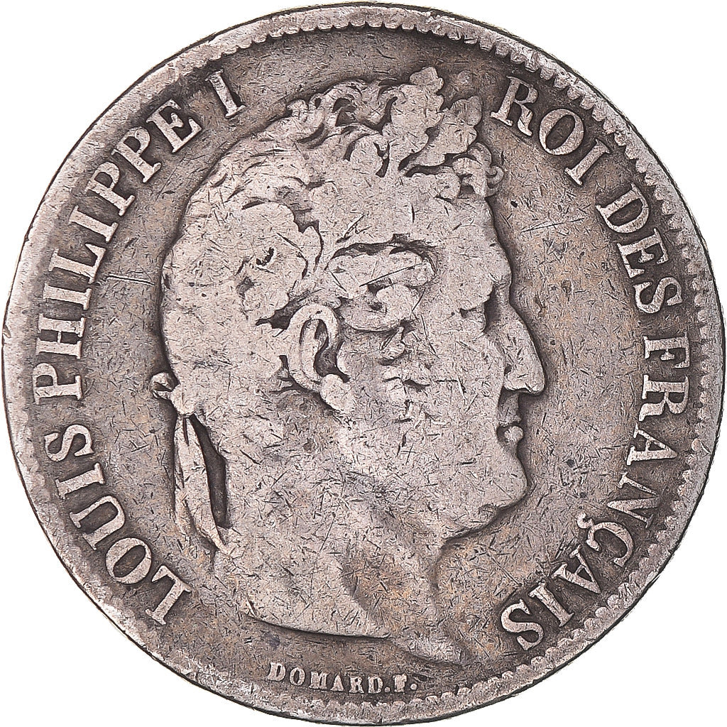 Moneda, Francia, Louis-Philippe, 5 Francs, 1831, Lille, BC, Plata, KM:745.13