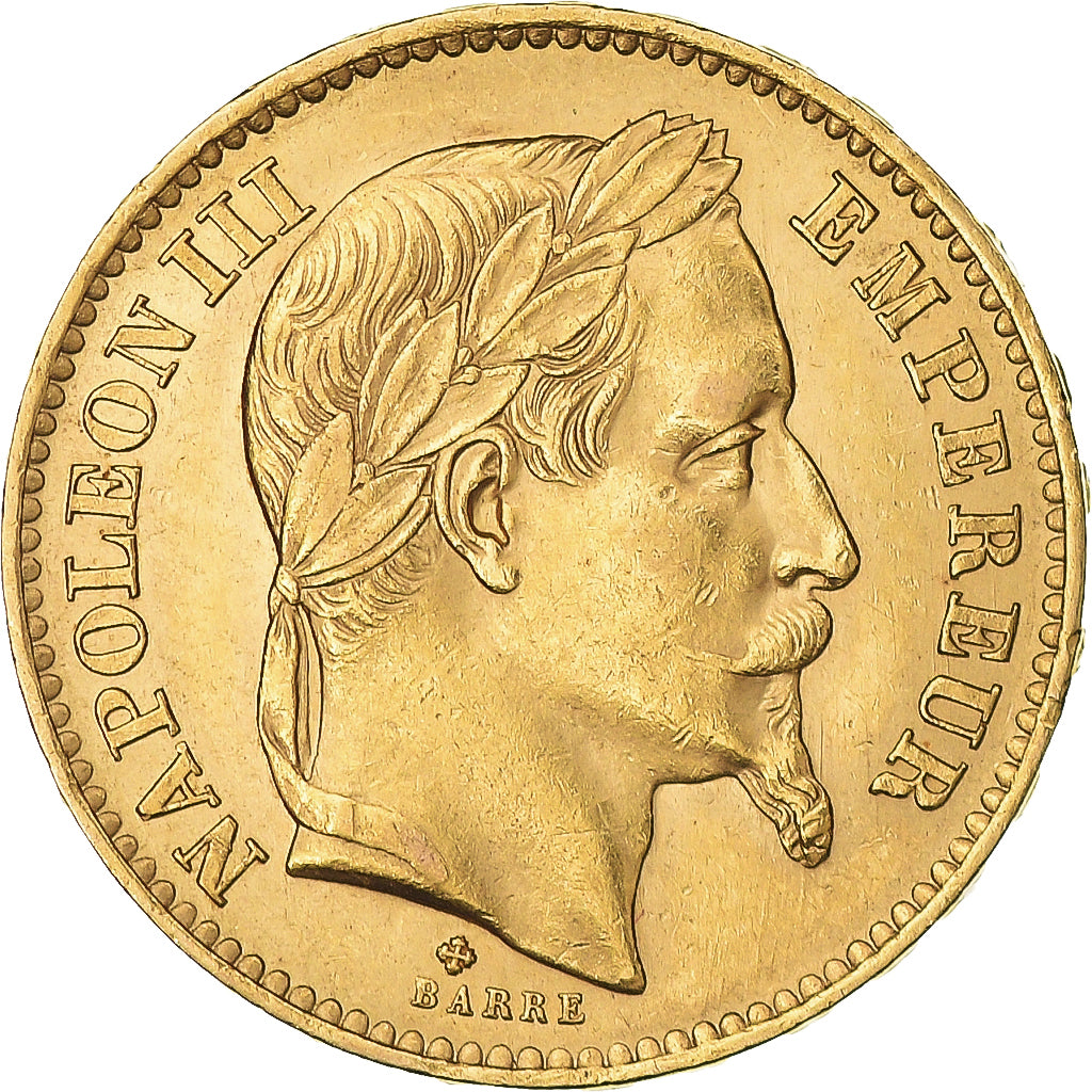 Münze, Frankreich, Napoleon III, 20 Francs, 1867, Strasbourg, VZ, Gold