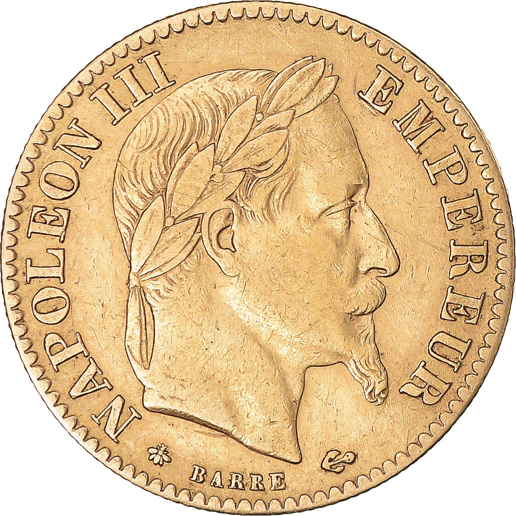 Moeda, França, Napoleon III, 10 Francs, 1867, Paris, EF(40-45), Dourado