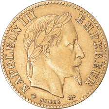 Moeda, França, Napoleon III, 10 Francs, 1867, Paris, EF(40-45), Dourado