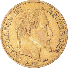 Moeda, França, Napoléon III, 10 Francs, 1867, Strasbourg, EF(40-45), Dourado
