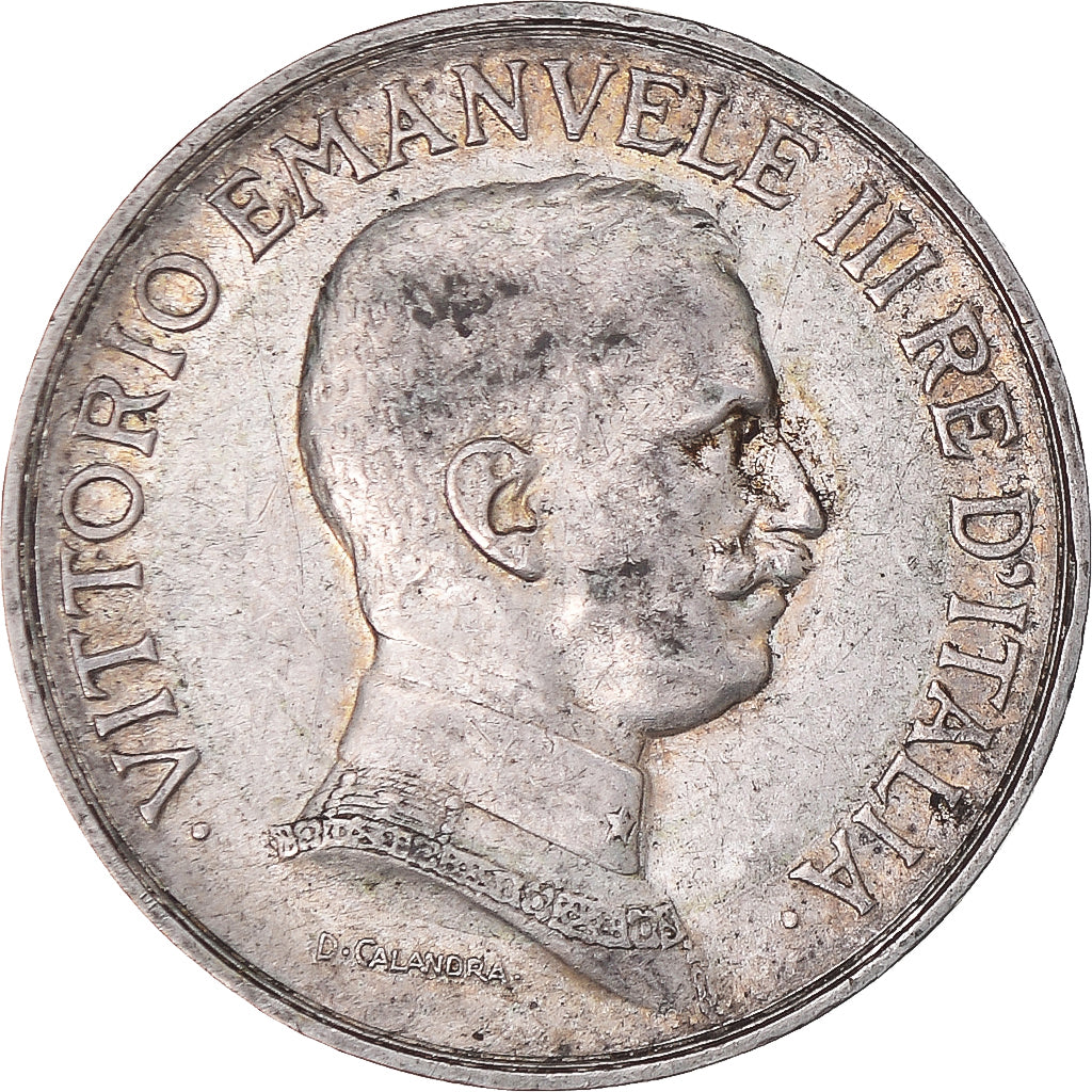 Munten, Italië, Vittorio Emanuele III, Lira, 1915, Rome, ZF+, Zilver, KM:57