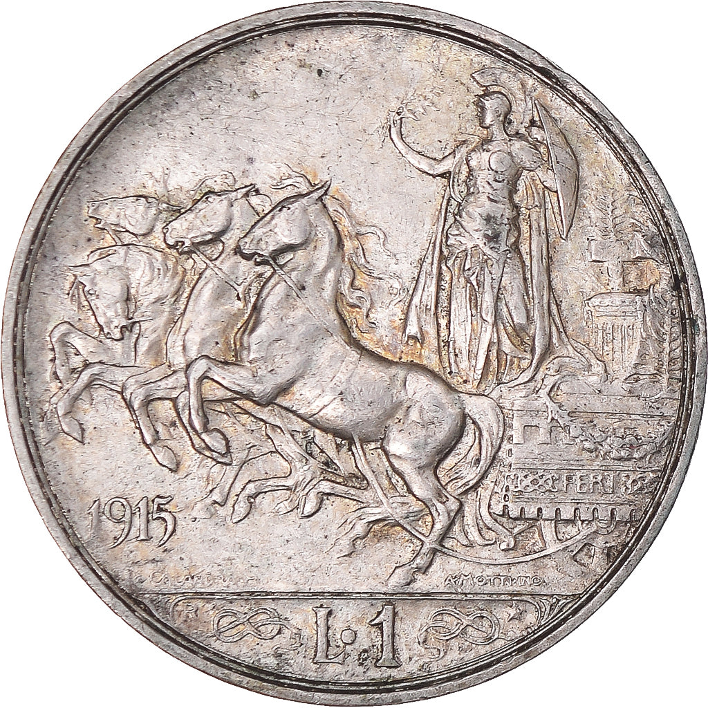 Munten, Italië, Vittorio Emanuele III, Lira, 1915, Rome, ZF+, Zilver, KM:57