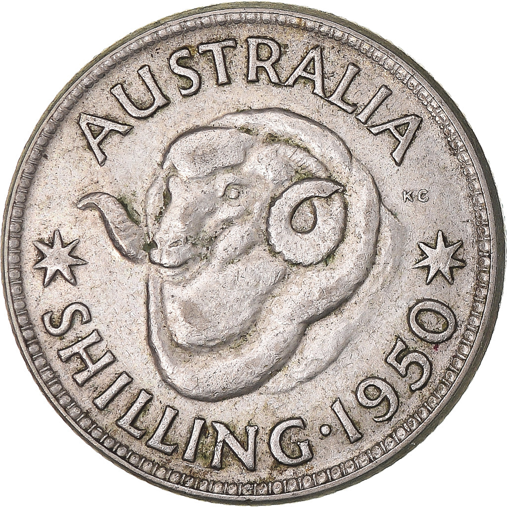Coin, Australia, George VI, Shilling, 1950, Melbourne, EF(40-45), Silver, KM:46