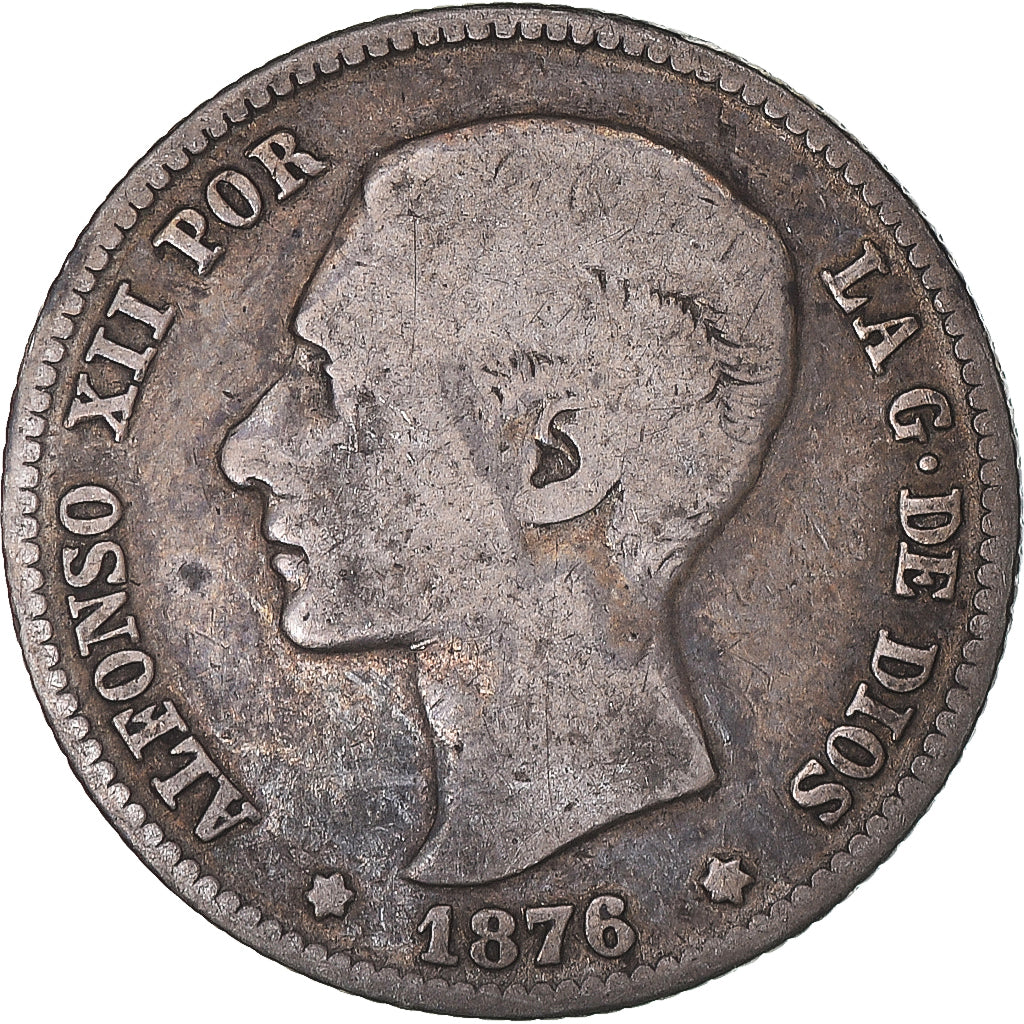 Münze, Spanien, Alfonso XII, Peseta, 1876, Madrid, SGE+, Silber, KM:672
