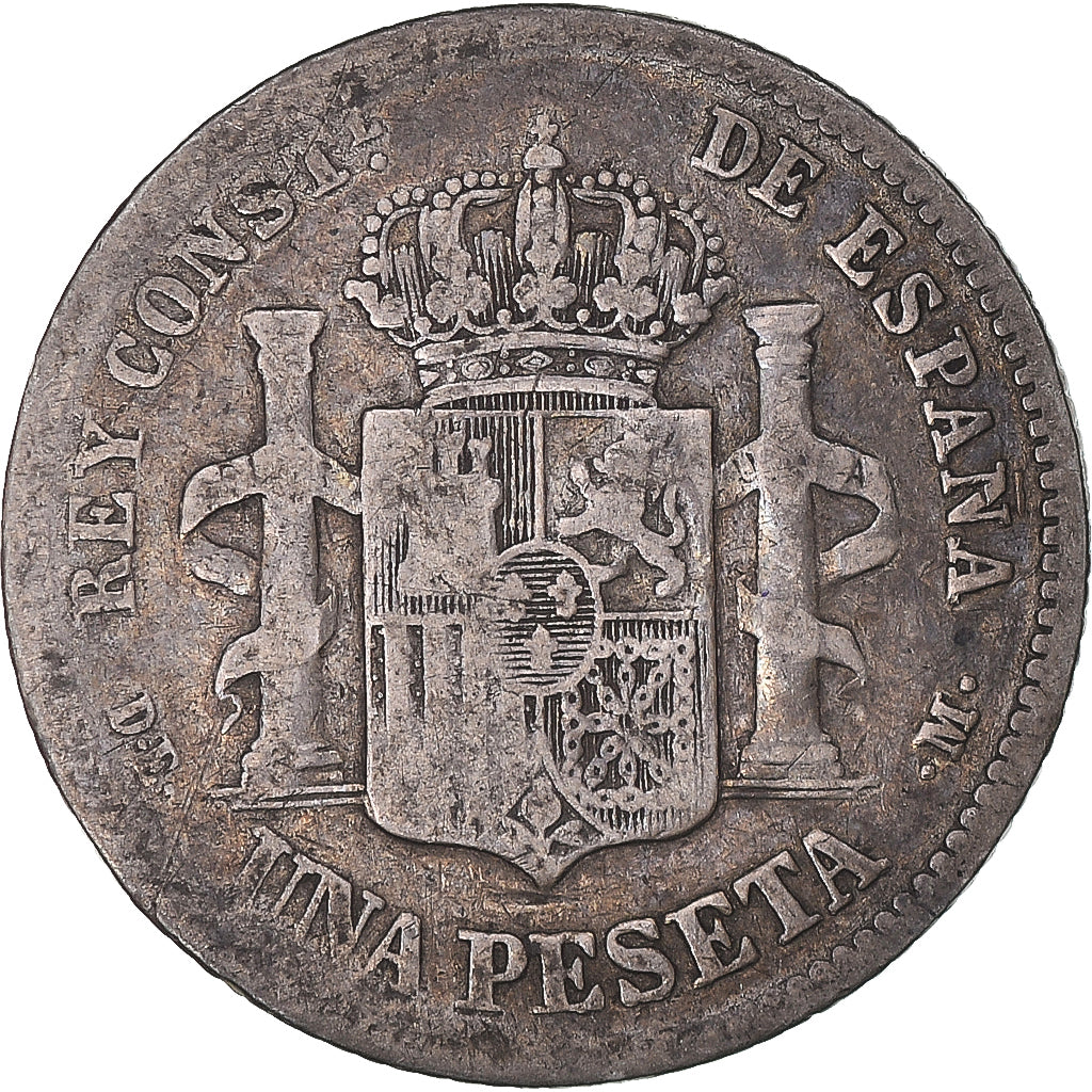 Münze, Spanien, Alfonso XII, Peseta, 1876, Madrid, SGE+, Silber, KM:672