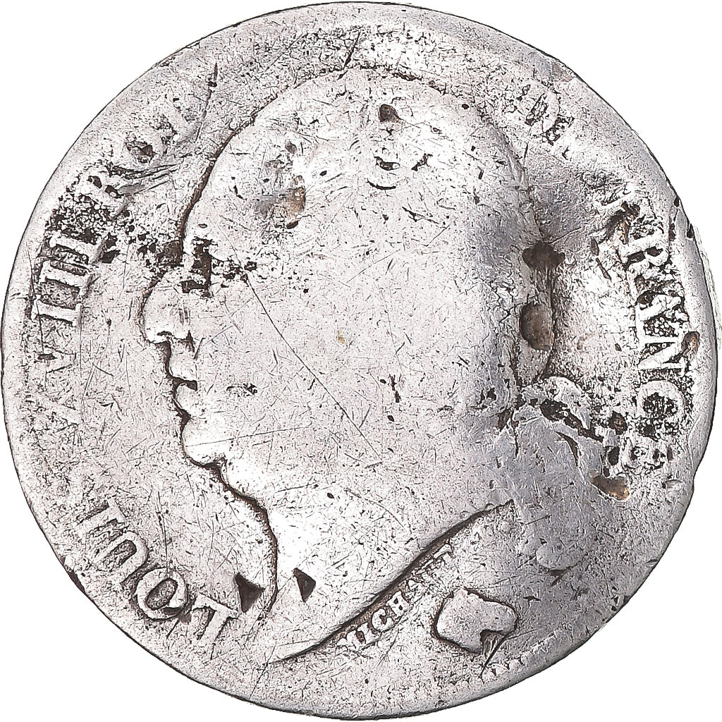 Munten, Frankrijk, Louis XVIII, Franc, 1824, Perpignan, G, Zilver, KM:709.10