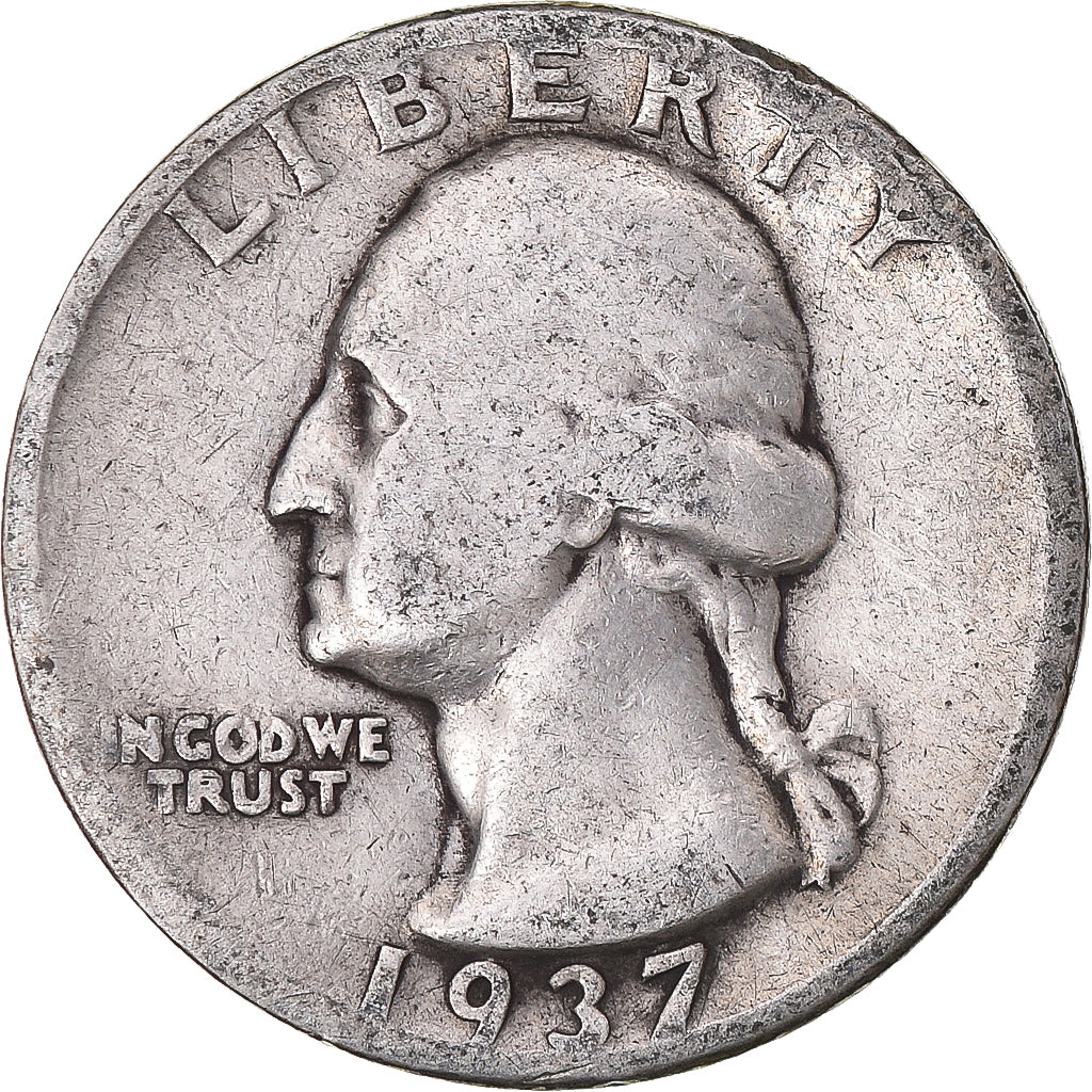 Coin, United States, Washington Quarter, Quarter, 1937, U.S. Mint, Philadelphia