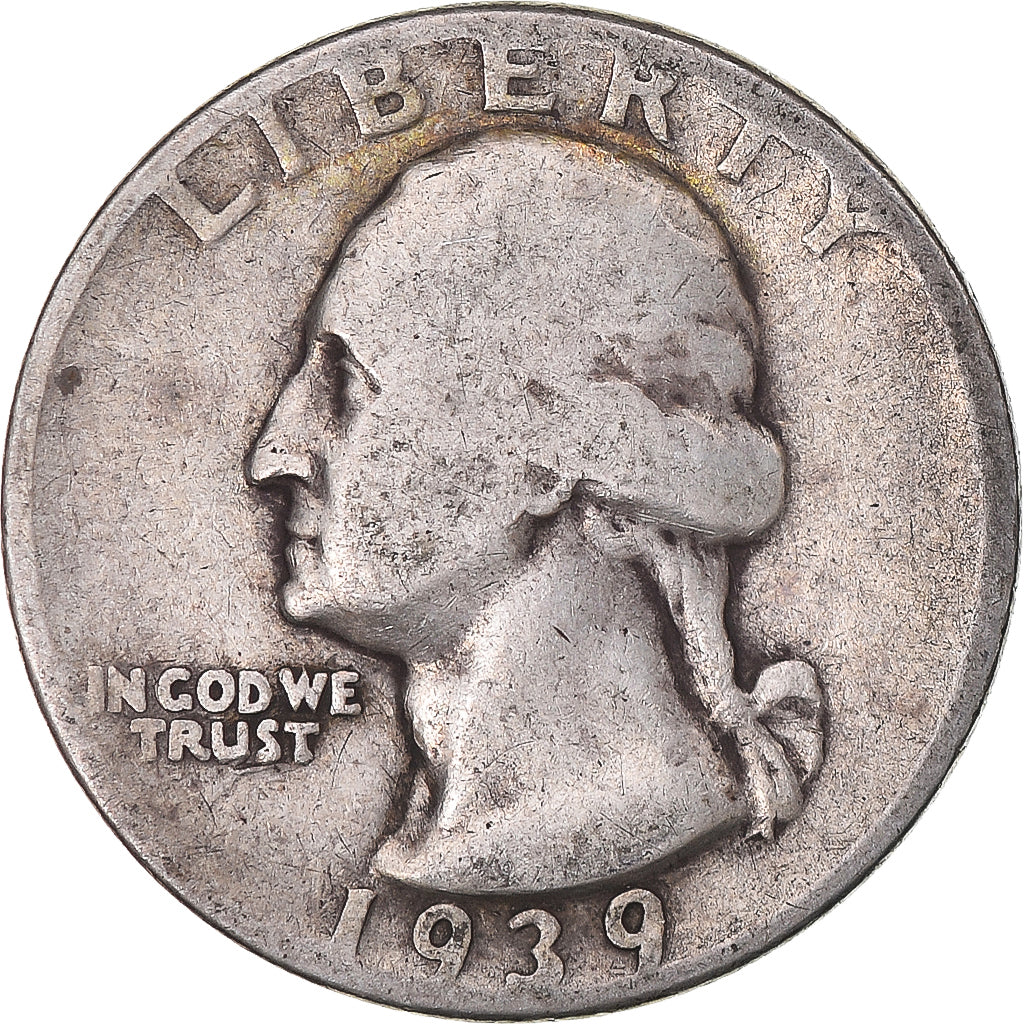 United States, Washington Quarter, Quarter, 1939, U.S. Mint, Philadelphia